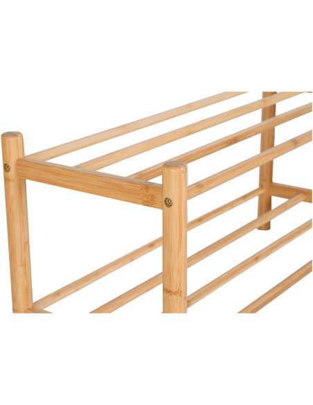 Étagère à chaussures moderne 2 niveaux Bambou Naturel Manaus 