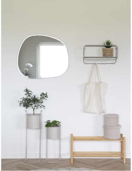 Étagère à chaussures moderne 2 niveaux Bambou Naturel Manaus 