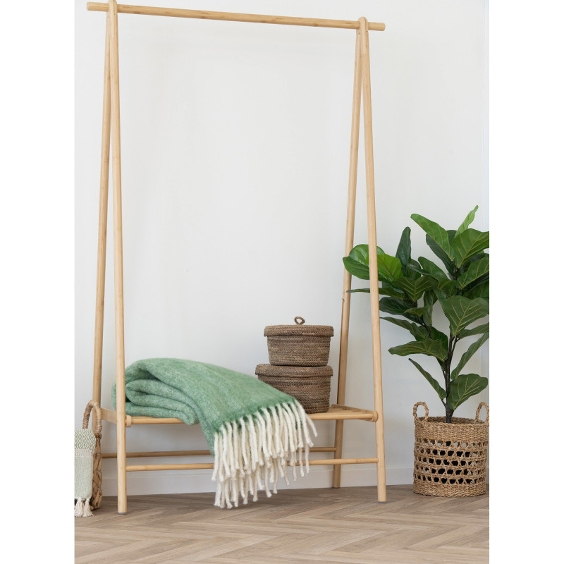 Porte vêtements Dressing moderne 1 étagère Bambou Naturel Manaus House Nordic - 7