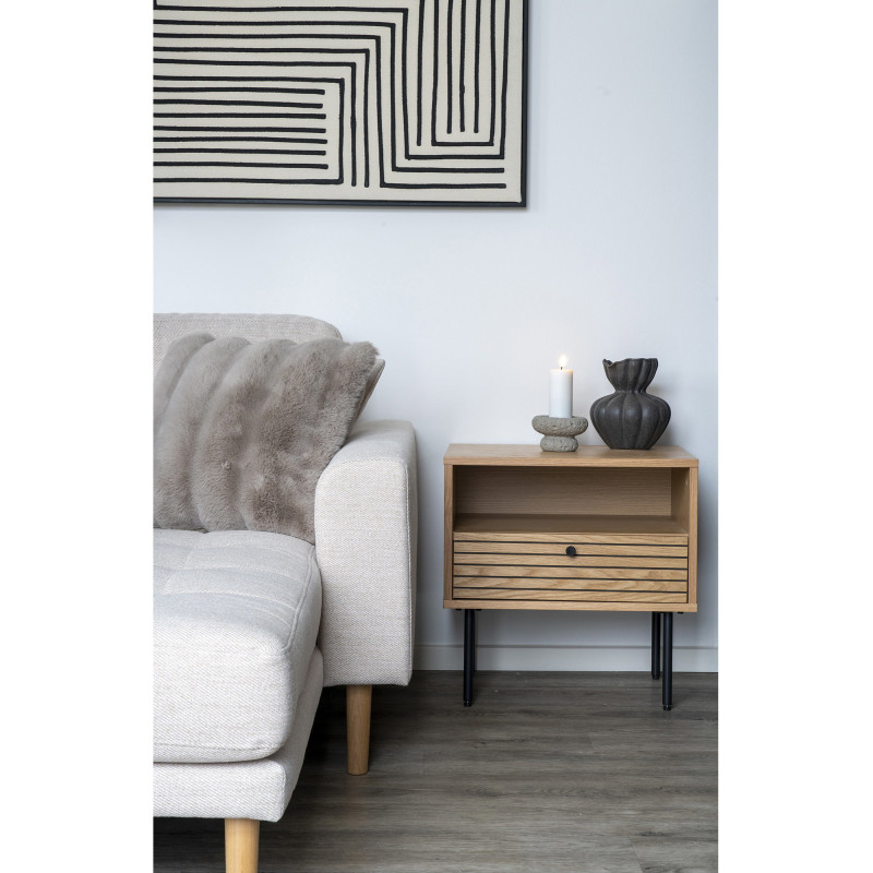 Coussin douceur Carré 45x45 Fausse fourrure Beige Galena 