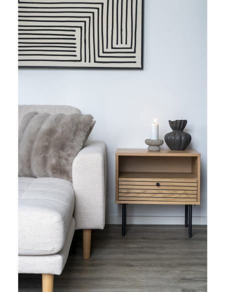 Coussin douceur Carré 45x45 Fausse fourrure Beige Galena 