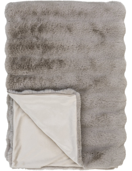Plaid douceur chaud 130x180 Fausse fourrure Beige Galena 