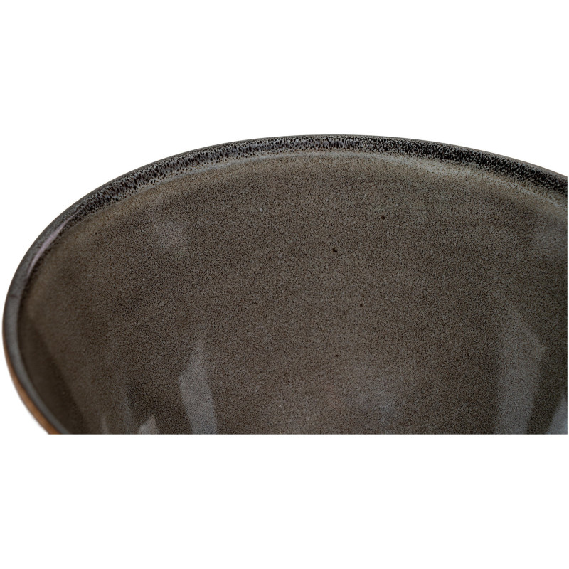 Bols Petit déjeuner ronds 15 cm Grès Gris Marron Selma (Lot de 4) 