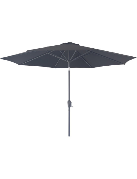 Parasol Droit Rond 3x3 m Tissu Noir Métal Noir Houston 