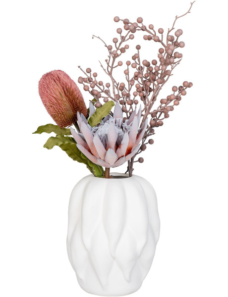 Vase moderne Rond hauteur 26 cm Céramique Beige Thisted 