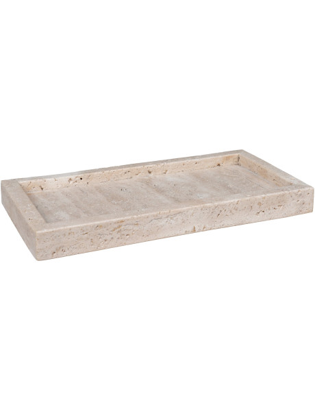 Plateau déco moderne Rectangulaire 30x15 Travertin Naturel Colisea House Nordic - 1