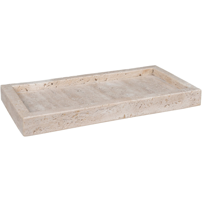 Plateau déco moderne Rectangulaire 30x15 Travertin Naturel Colisea House Nordic - 1