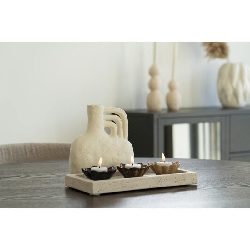 Plateau déco moderne Rectangulaire 30x15 Travertin Naturel Colisea House Nordic - 3