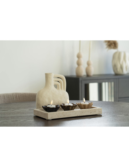 Plateau déco moderne Rectangulaire 30x15 Travertin Naturel Colisea House Nordic - 3