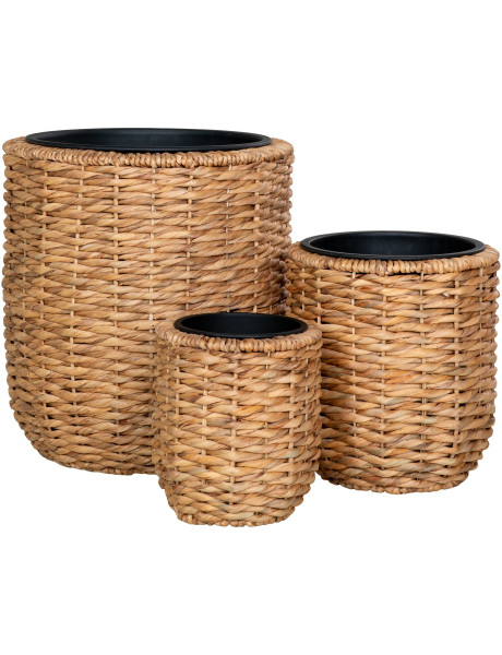 Hanoi Flowerpot - Flowerpot, water hyacinth, natural set of 3 