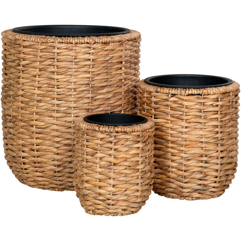 Hanoi Flowerpot - Flowerpot, water hyacinth, natural set of 3 