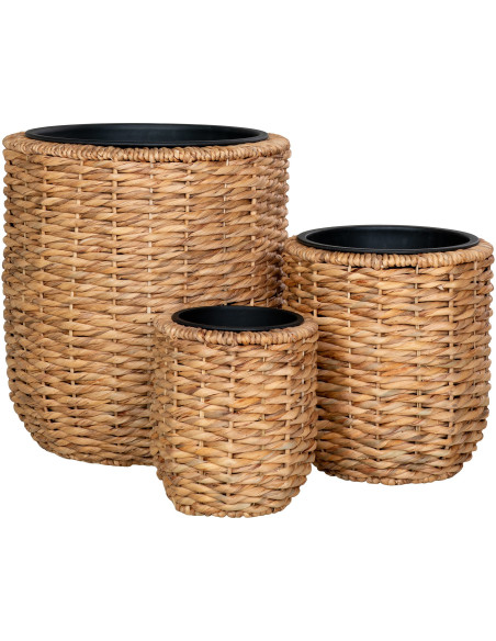 Hanoi Flowerpot - Flowerpot, water hyacinth, natural set of 3 