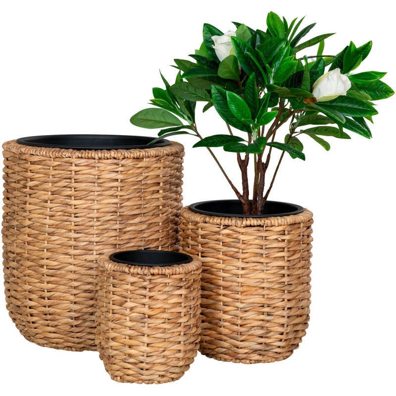 Hanoi Flowerpot - Flowerpot, water hyacinth, natural set of 3 