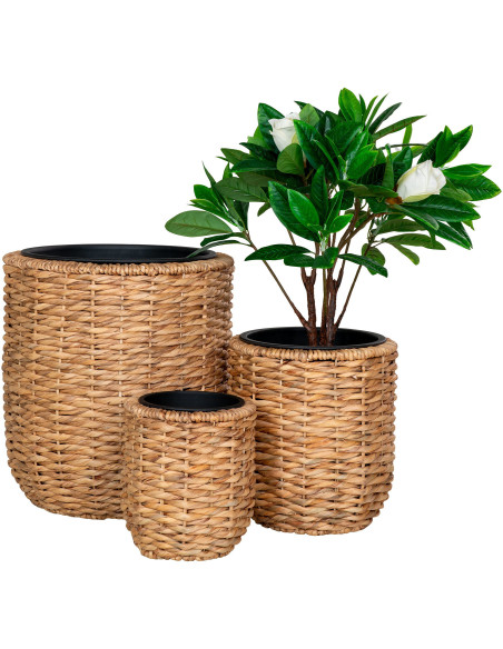 Hanoi Flowerpot - Flowerpot, water hyacinth, natural set of 3 