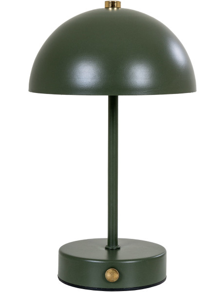 Lampe à poser moderne Led rechargeable Chapignon Hauteur 25 cm Métal Vert Laiton Holt 