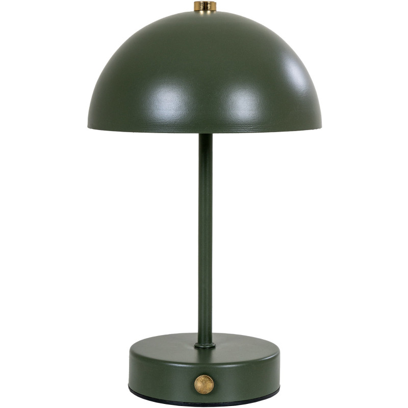 Lampe à poser moderne Led rechargeable Chapignon Hauteur 25 cm Métal Vert Laiton Holt 