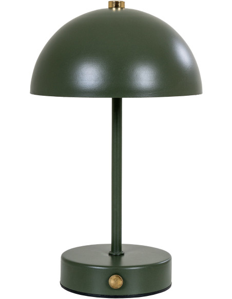 Lampe à poser moderne Led rechargeable Chapignon Hauteur 25 cm Métal Vert Laiton Holt 
