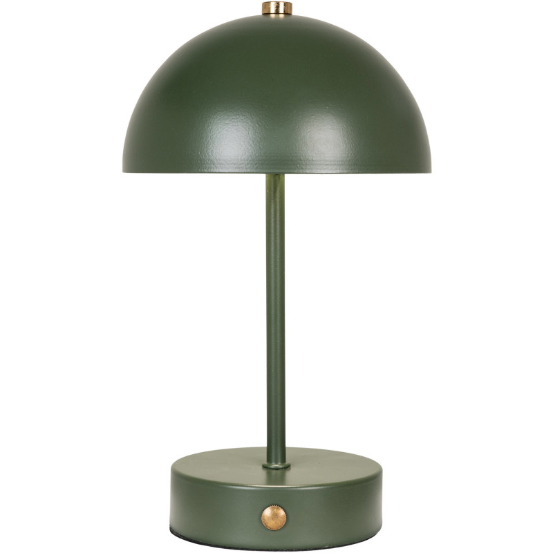 Lampe à poser moderne Led rechargeable Chapignon Hauteur 25 cm Métal Vert Laiton Holt 