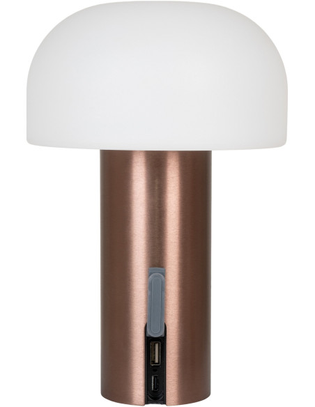 Soham LED Lamp - Lamp, rechargeable, white/copper 
