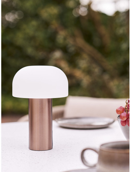 Soham LED Lamp - Lamp, rechargeable, white/copper 