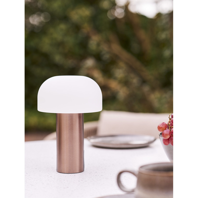 Soham LED Lamp - Lamp, rechargeable, white/copper 