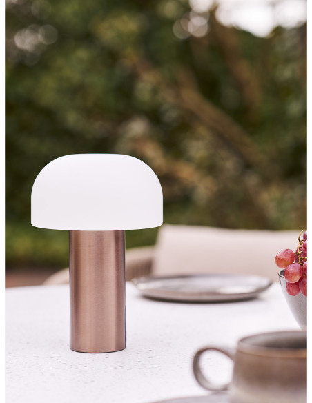 Soham LED Lamp - Lamp, rechargeable, white/copper 
