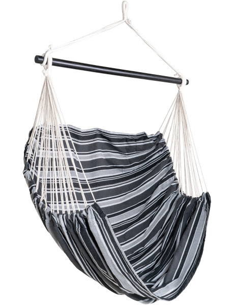 Lamia Hammock Chair - Hammock Chair, polyester/cotton, larch, black/grey/white 