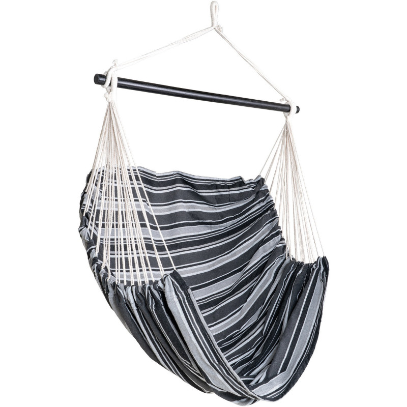 Lamia Hammock Chair - Hammock Chair, polyester/cotton, larch, black/grey/white 
