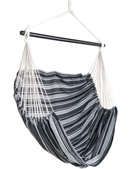 Lamia Hammock Chair - Hammock Chair, polyester/cotton, larch, black/grey/white 