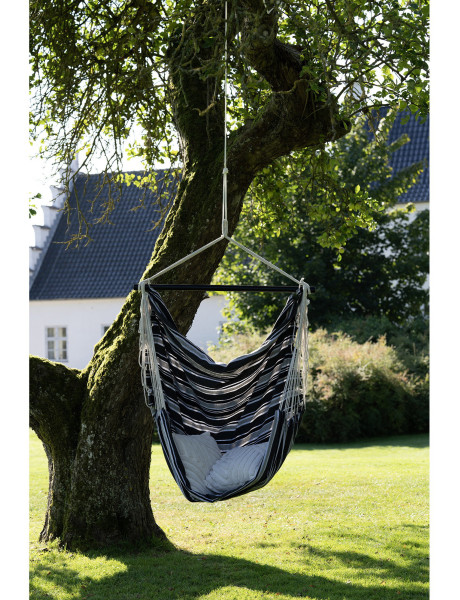 Lamia Hammock Chair - Hammock Chair, polyester/cotton, larch, black/grey/white 