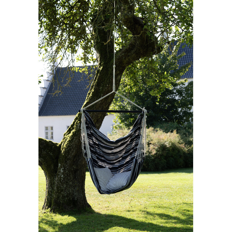 Lamia Hammock Chair - Hammock Chair, polyester/cotton, larch, black/grey/white 