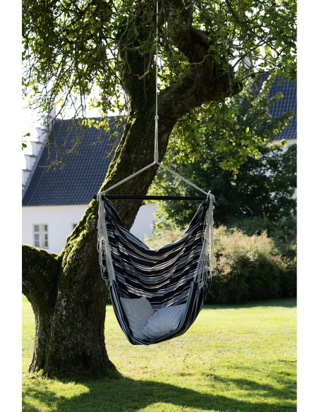 Lamia Hammock Chair - Hammock Chair, polyester/cotton, larch, black/grey/white 