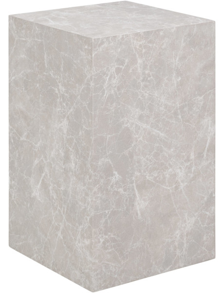 Table d'appoint moderne Carrée Bois MDF Papier décoratif Beige Effet marbre Prague 