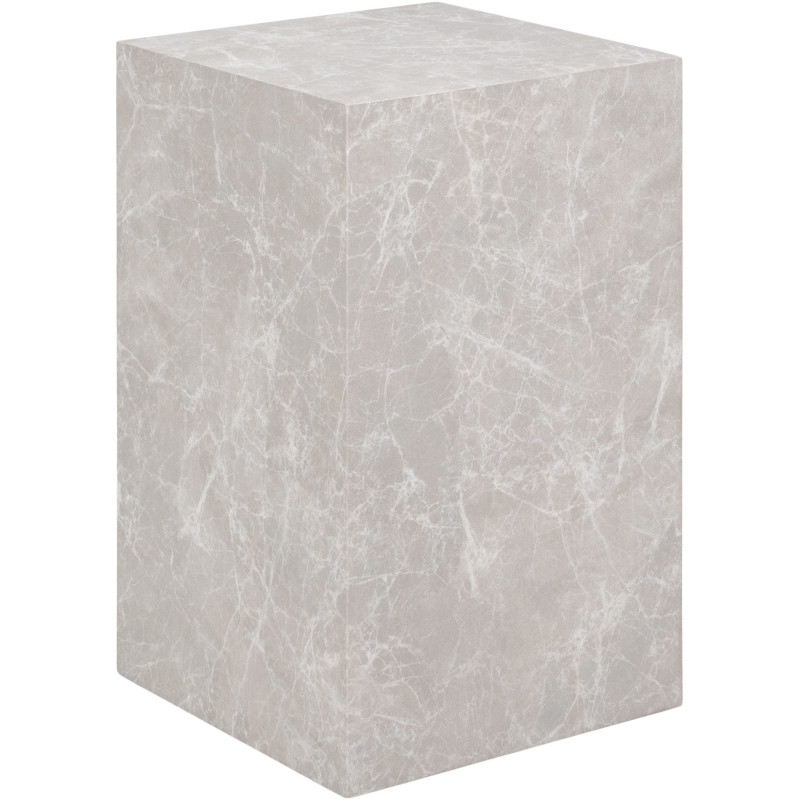 Table d'appoint moderne Carrée Bois MDF Papier décoratif Beige Effet marbre Prague 