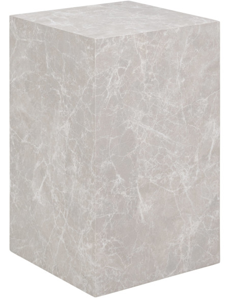 Table d'appoint moderne Carrée Bois MDF Papier décoratif Beige Effet marbre Prague 