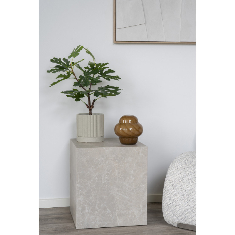 Table basse moderne Carrée Bois MDF Papier décoratif Beige Effet marbre Prague 