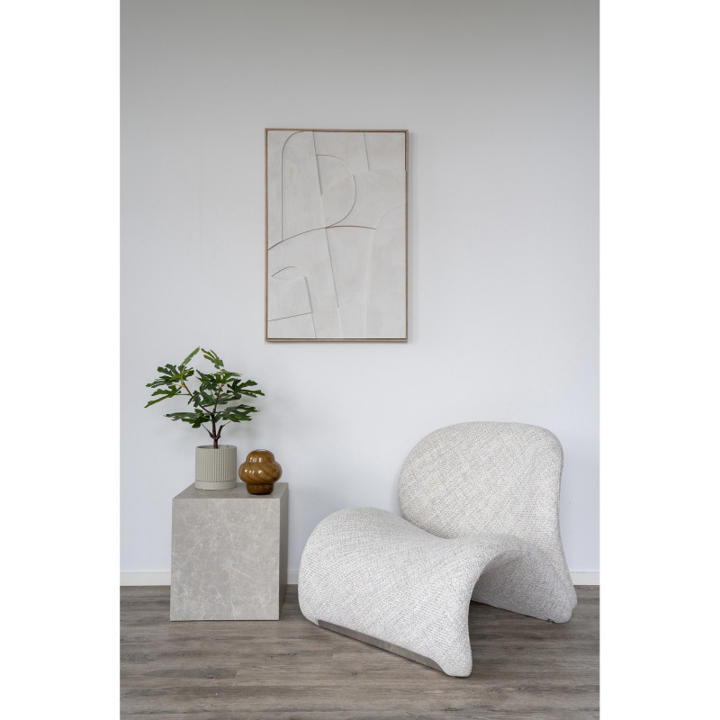 Table basse moderne Carrée Bois MDF Papier décoratif Beige Effet marbre Prague 