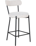 Chaise de bar bouclette blanche 39x46x90 cm Badalona