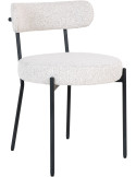 Lot de 2 chaises bouclette blanche scandinaves 49x57x72,5 cm Badalona