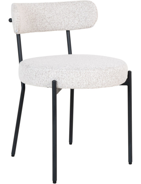 Chaise moderne bouclette Tissu Blanc Bouclé Métal Noir Badalona 