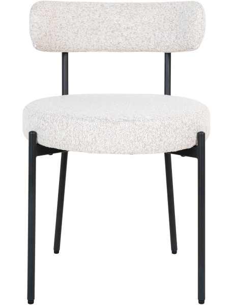 Chaise moderne bouclette Tissu Blanc Bouclé Métal Noir Badalona 