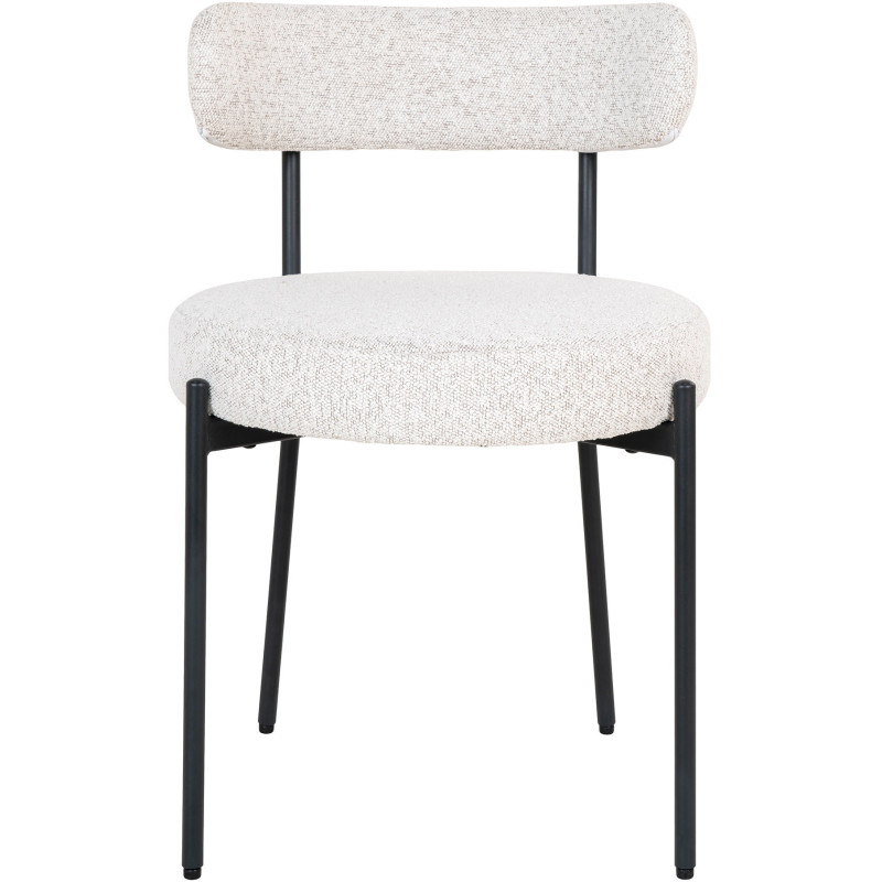 Chaise moderne bouclette Tissu Blanc Bouclé Métal Noir Badalona 