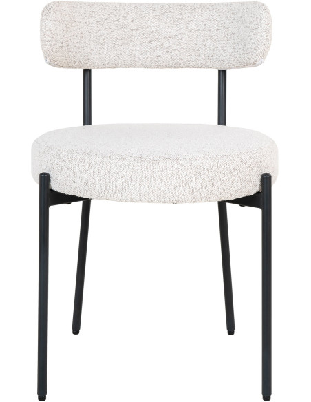 Chaise moderne bouclette Tissu Blanc Bouclé Métal Noir Badalona 
