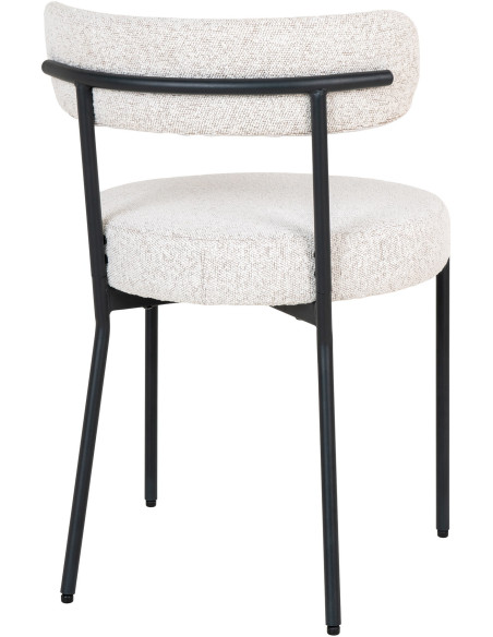 Chaise moderne bouclette Tissu Blanc Bouclé Métal Noir Badalona 