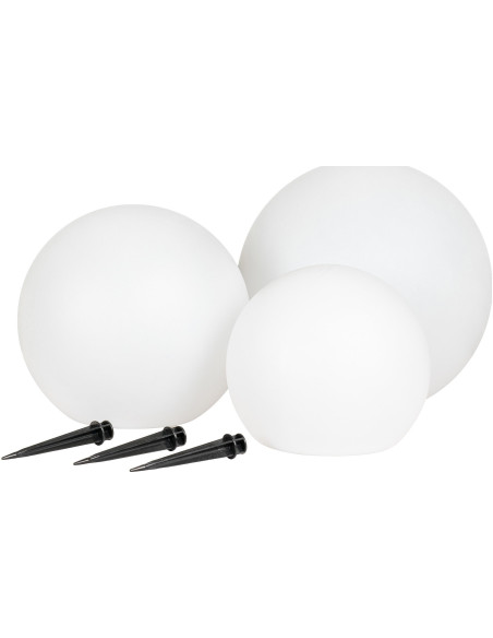 Lifton LED Lamp - Lamp, rechargeable with integrated solar panel, white set of 3 