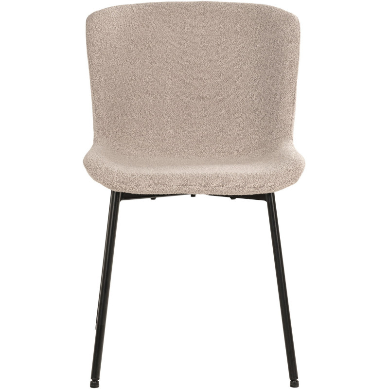 Chaise moderne bouclette Tissu Beige Bouclé Métal Noir Maceda (Lot de 2) House Nordic - 2