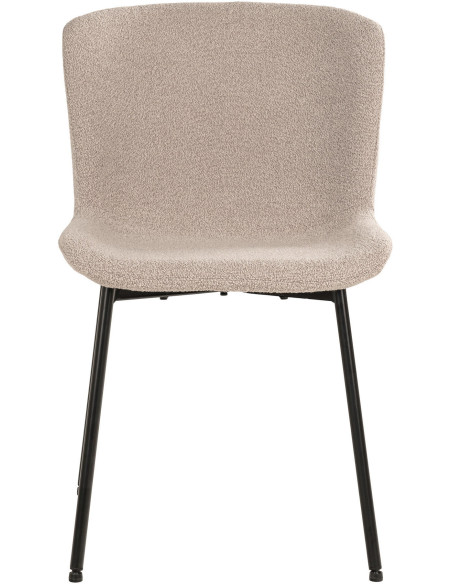 Chaise moderne bouclette Tissu Beige Bouclé Métal Noir Maceda (Lot de 2) House Nordic - 2