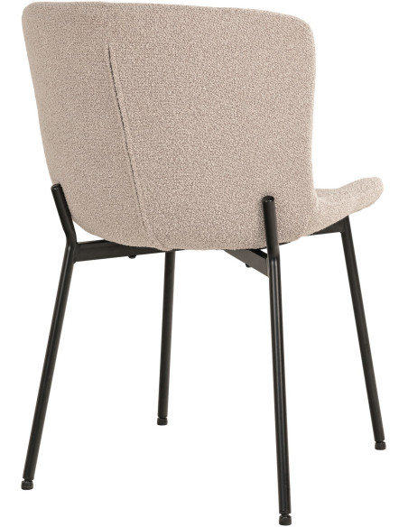 Chaise moderne bouclette Tissu Beige Bouclé Métal Noir Maceda (Lot de 2) House Nordic - 4