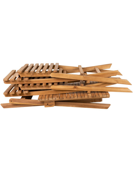 Ensemble de jardin 1 table 2 chaises Bois de teck Naturel Cuenca 