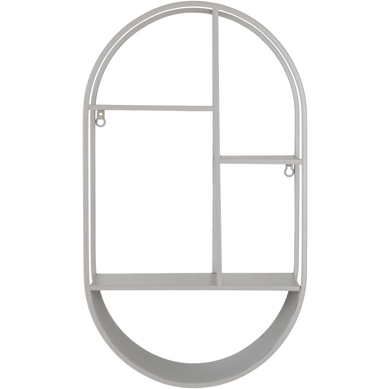 Étagère murale moderne ovale 4 niveaux Métal Gris clair Feira House Nordic - 1